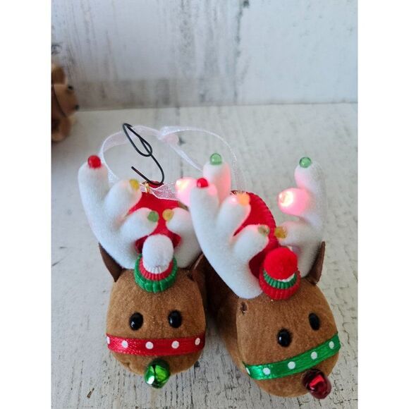 Hallmark reindeer slippers light up string light ornament Xmas tree reindeer lig - Picture 6 of 12